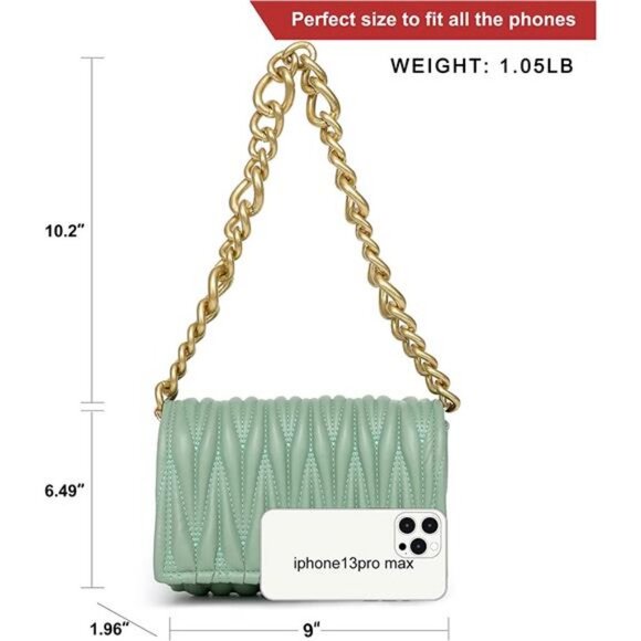 Quilted Purse for Women Chunky Chain Purses Small Shoulder Bag and Handbags
